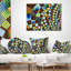 Coussin lombaire contemporain à motif décoratif géométrique fractal