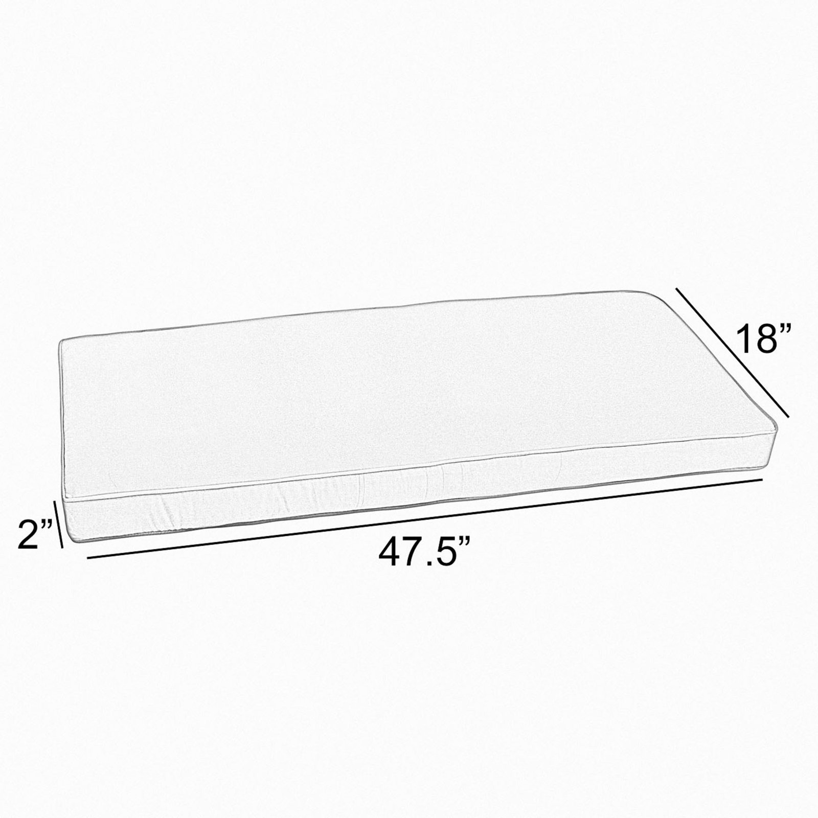 Osprey Sunbrella® Bench Cushion, 2" H x 42" W x 20" D, Canvas Navy Sunbrella® Canvas
