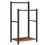 Porte-serviettes autoportant pour salle de bain, porte-couvertures à 2 niveaux, L 16,5 po x l 9,4 po x H 31,5 po, porte-couvertures, séchoir et présentoir avec tablette, brun rustique et noir