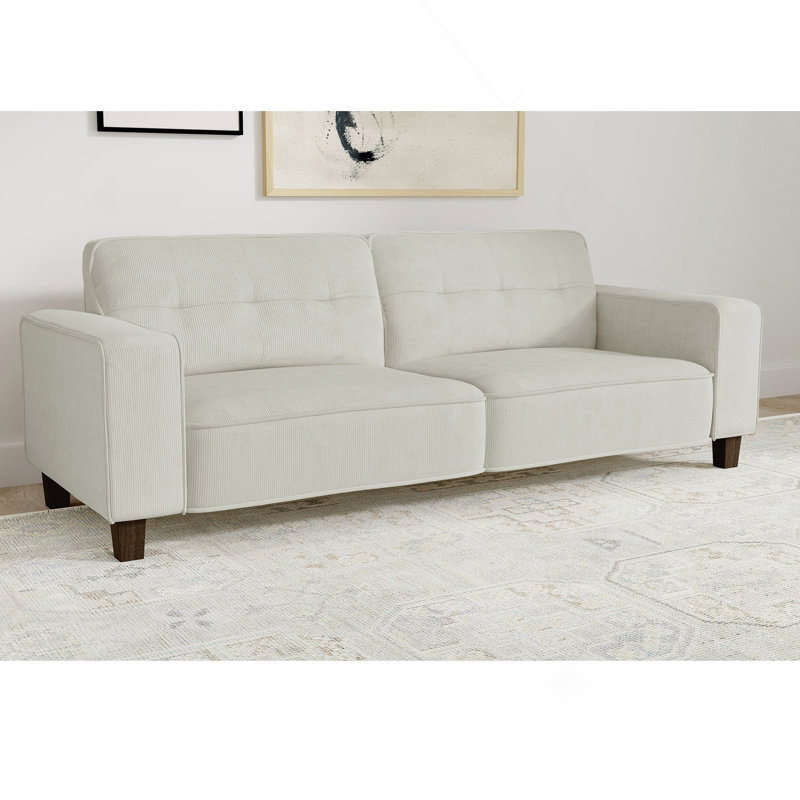 Greige Upholstered Tufted Sofa