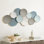 Décoration murale abstraite en métal vieilli de 47,4 pouces de largeur pastels multicolores