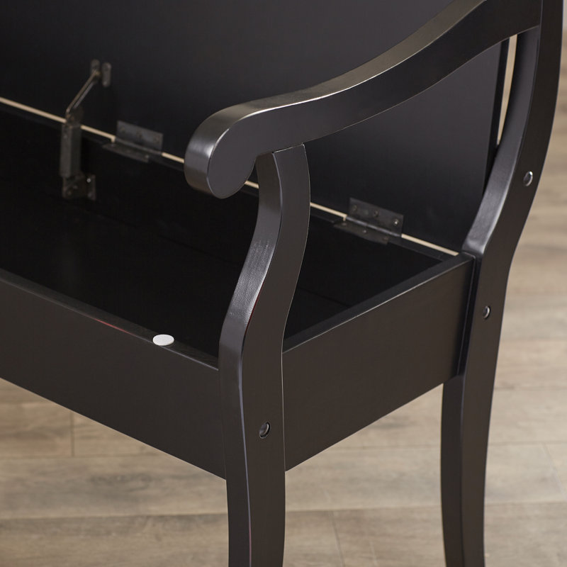Banc de rangement Lindo, Noir antique