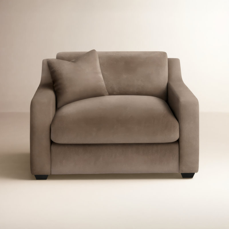 Rhodes Upholstered Armchair, Bella Cocoa Performance Velvet