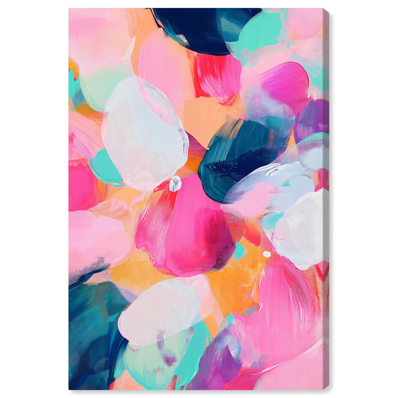 Peony Burst Vision, toile moderne de couleur abstraite par Art Remedy, Toile tendue, H 45 po x l 30 po