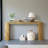 59.2" Large Curved Console Table with Unique Vertical Stripe Design-114896476