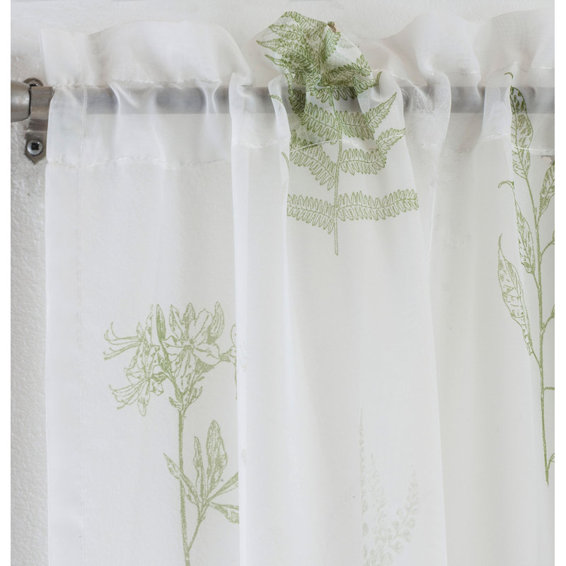 Ledonne Sheer Curtain Pair, Green, 145cm Width x 229cm Drop