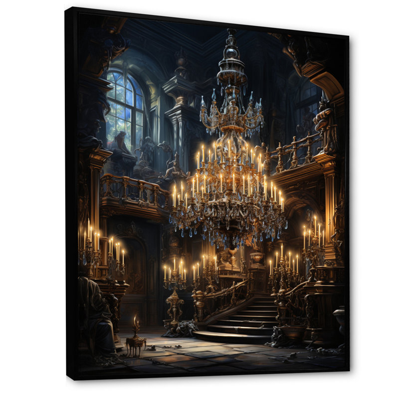 «Inayaah Baroque Dramatic Splendor II», reproduction sur toile, H 20 po x l 12 po x P 1 po, Cadre flottant noir
