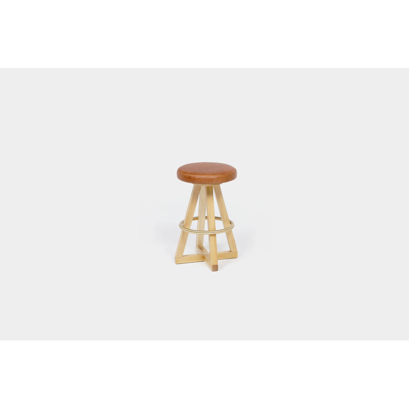 Artless X Swivel 26" Counter Stool, Earth, Black Oak, Blackened Steel
