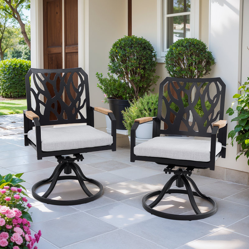 Chaise de patio pivotante en aluminium avec coussins Sunbrella (ensemble de 2)