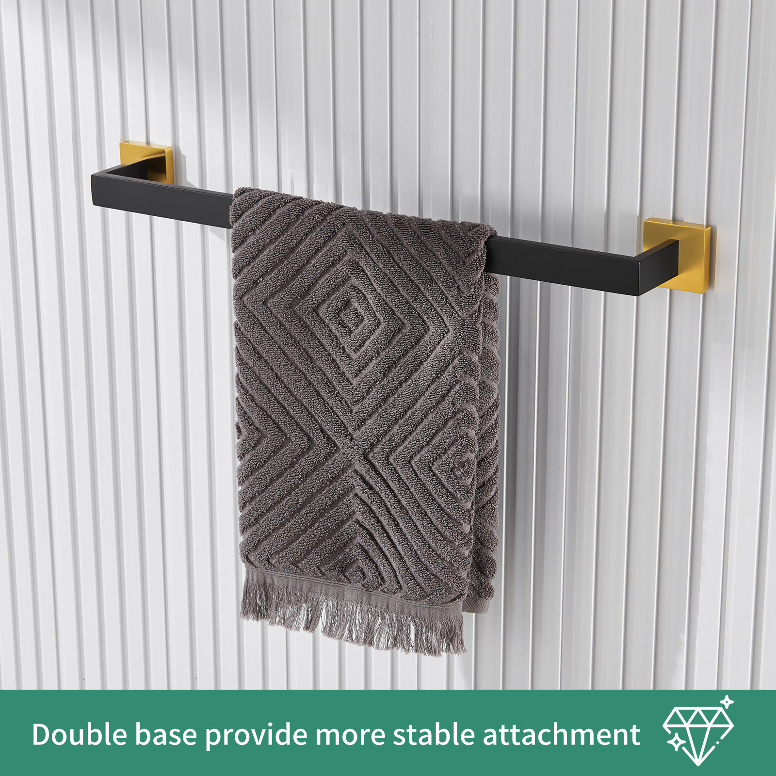 23.75'' Towel Bar, Black/Gold, 3.13'' H X 23.75'' L X 2.19'' D