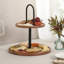 Plateau de service rond en bois d'acacia Gibson Home