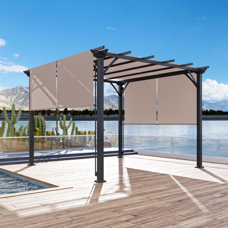 10 Ft. X 10 Ft. Metal Pergola With Canopy
