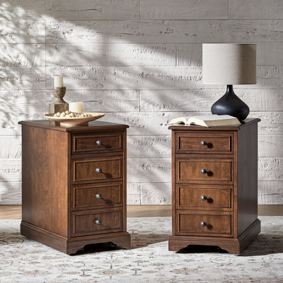 Williams End Table With Hooded Caster Wheels And Built-In Outlets(Set Of 2)