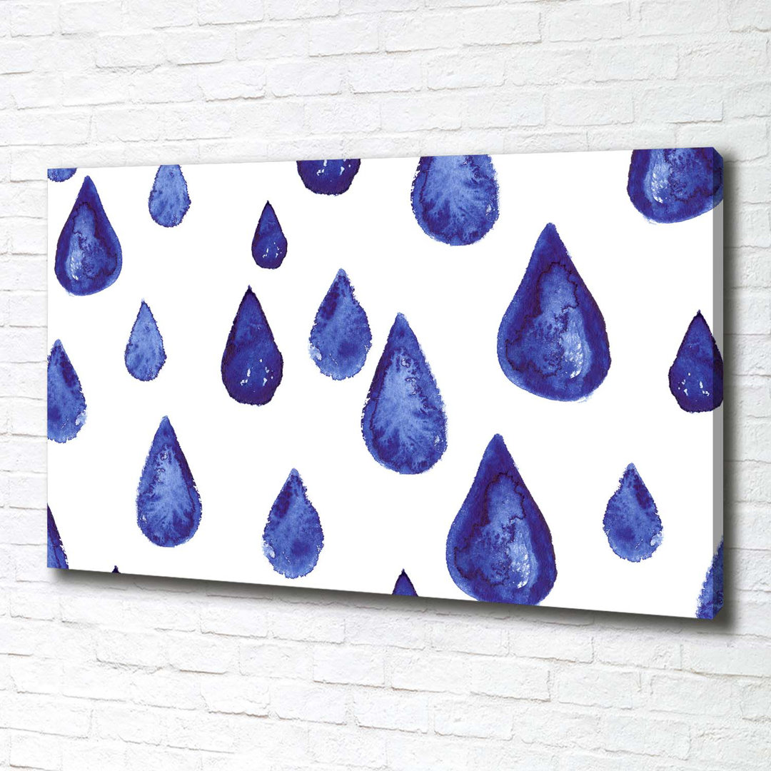 Blaue Tropfen - Kunstdrucke auf Leinwand - Wrapped Canvas