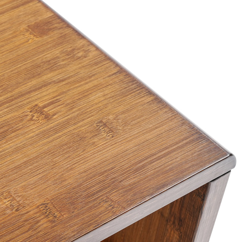 Table basse de plancher en bambou pliable entièrement assemblée - Bureau bas portatif pour la méditation et le thé, finition noyer