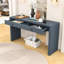 Console étroite d'inspiration rétro avec fabrication en bois et beaucoup de rangement-899605607