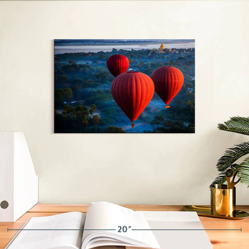 Mehar Red Hot Air Balloons, 8" H x 12" W