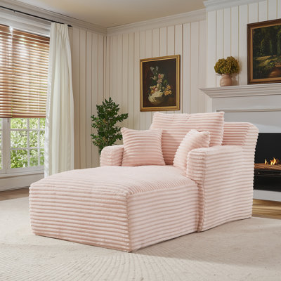 Méridienne intérieure, canapé en velours côtelé l 40 po avec 3 coussins, canapé moelleux et moelleux, canapé moderne à assise profonde, canapé-lit simple pour le salon, chambre à coucher