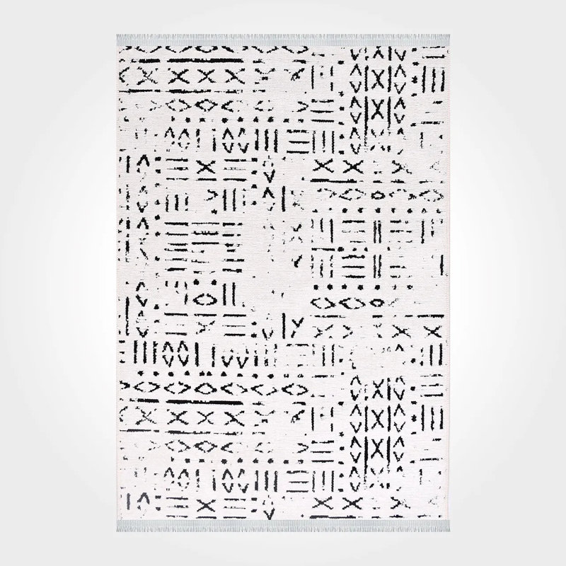 Tapis en polyester blanc Neva facile à nettoyer, 6,5 pi x 9,5 pi