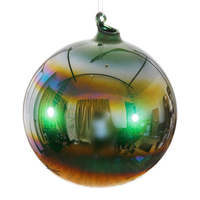 Ornement boule de verre perle, Vert