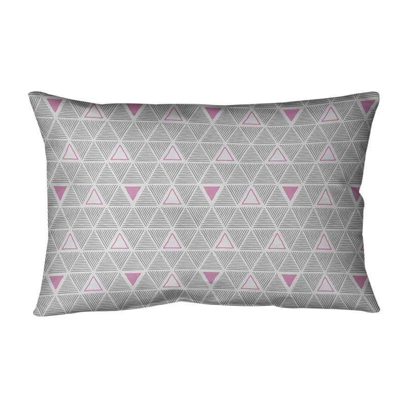 Coussin lombaire en simili cuir dessiné à la main, Accent rose, Polyester/bourre en polyester