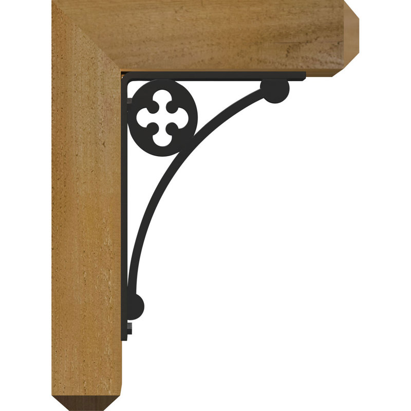 3 1/2"W x 11 1/2"D x 14"H Crawley Craftsman Ironcrest Smooth Bracket, Western Red Cedar (1 1/2"W x 7 1/2"D x 10"H Iron Bracket)