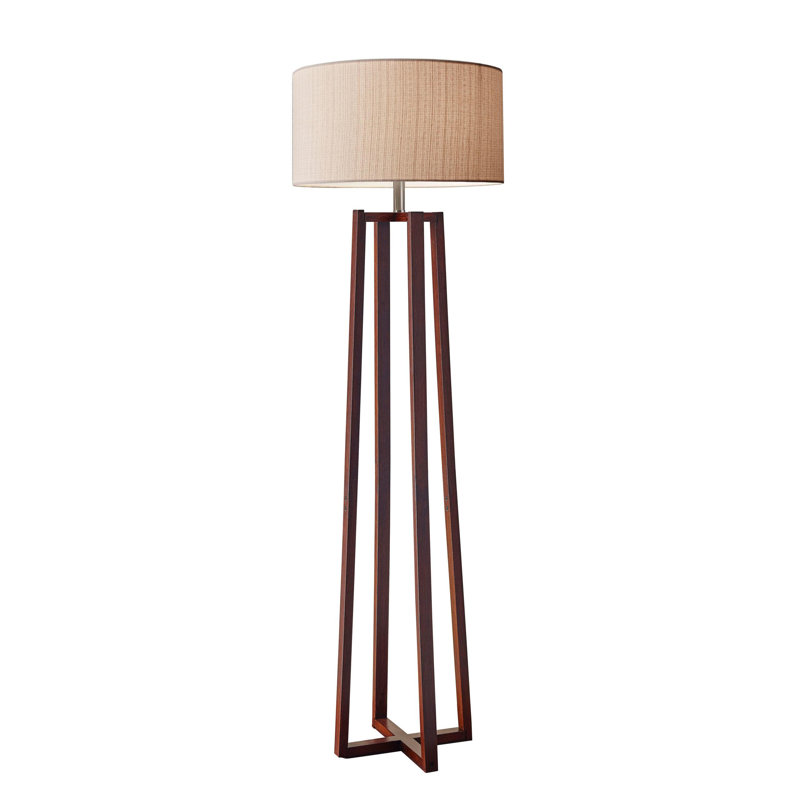 Stela 60'' Walnut Birch Traditional Floor Lamp