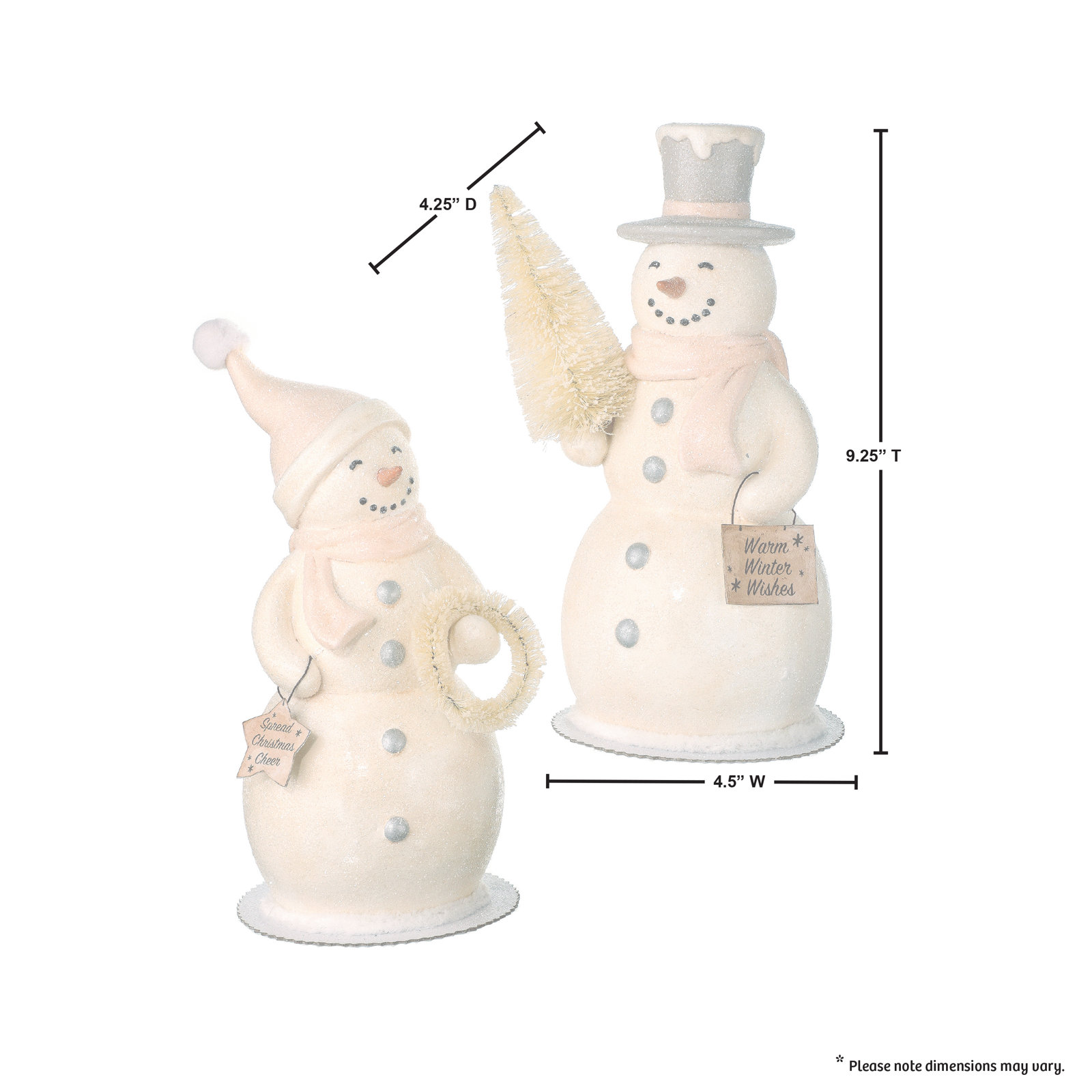 2-Piece Frosty Snowman Tree Accent Set