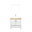 Meuble-lavabo 32 po avec lavabo, meuble-lavabo simple avec portes et tablette ouverte, petit meuble-lavabo en bois massif avec lavabo, pour salle de bain