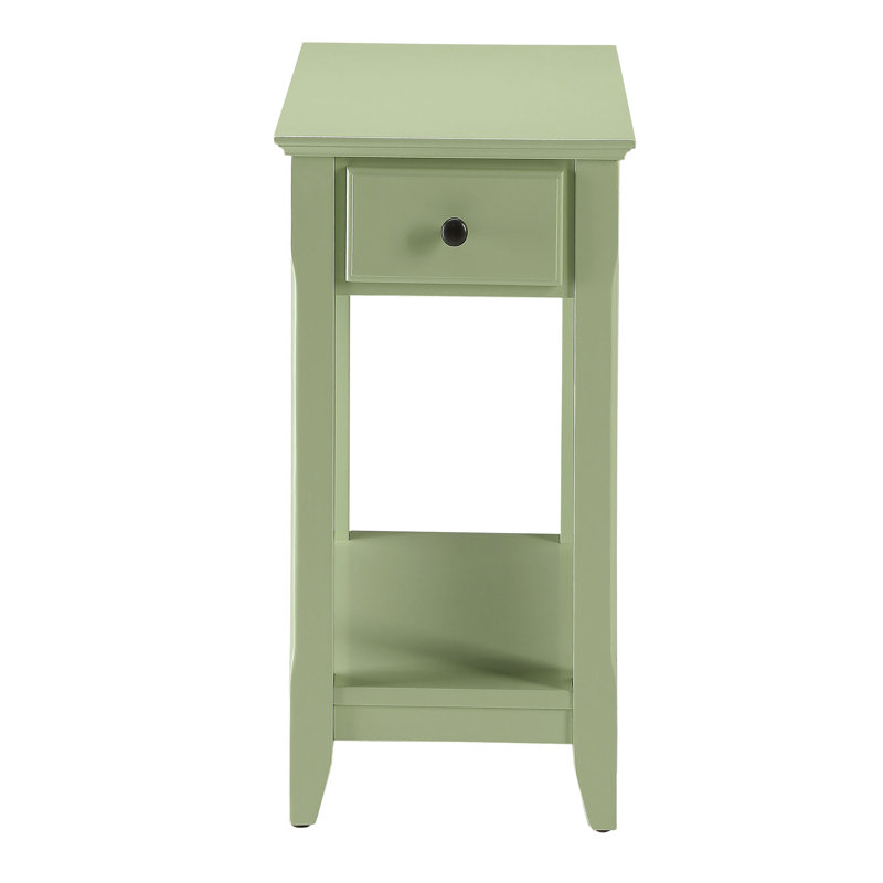 Compact Accent Table With Drawer And Extra Shelf Space Rectangular Storage Option For Homes