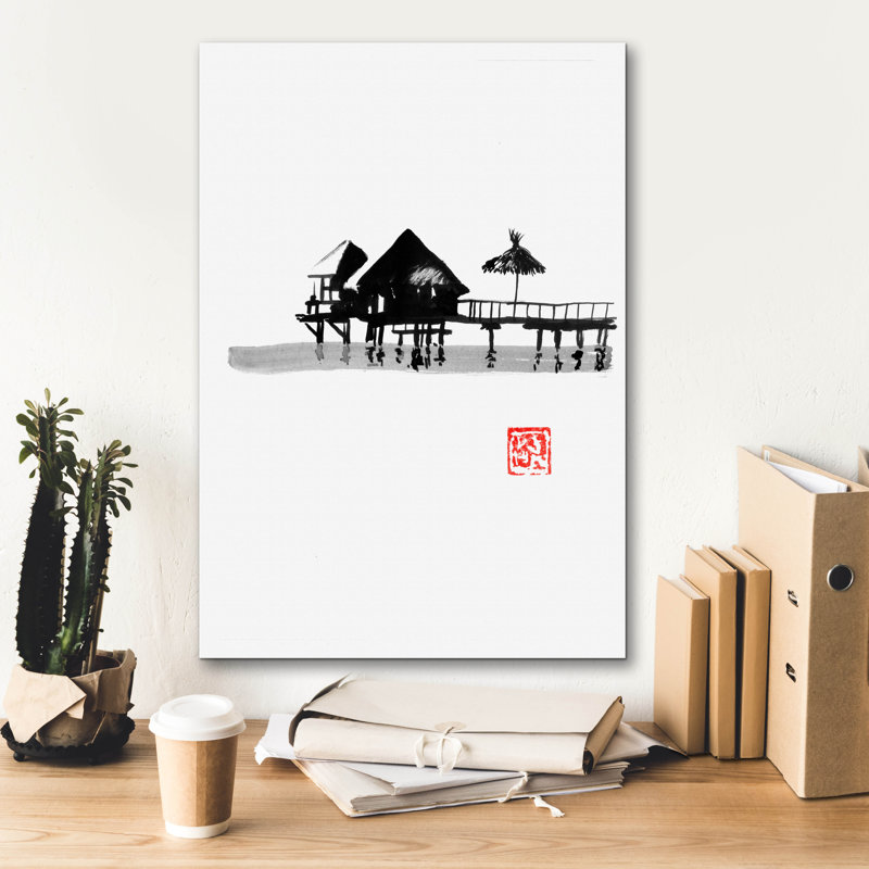 «Bungalow» par Pechane, art mural sur toile, H 26 po x l 18 po x P 0,75 po
