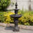 Plourde 2-Tier Classic Pedestal Outdoor Water Fountain with Adjustable Flow, Shallow Basin, and Weather-Resistant Design-710362425