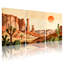 «Landscape & Nature Desert Landscape with Cacti and Rock Formations», ensemble de 3 impressions d'art sur toile-495084038