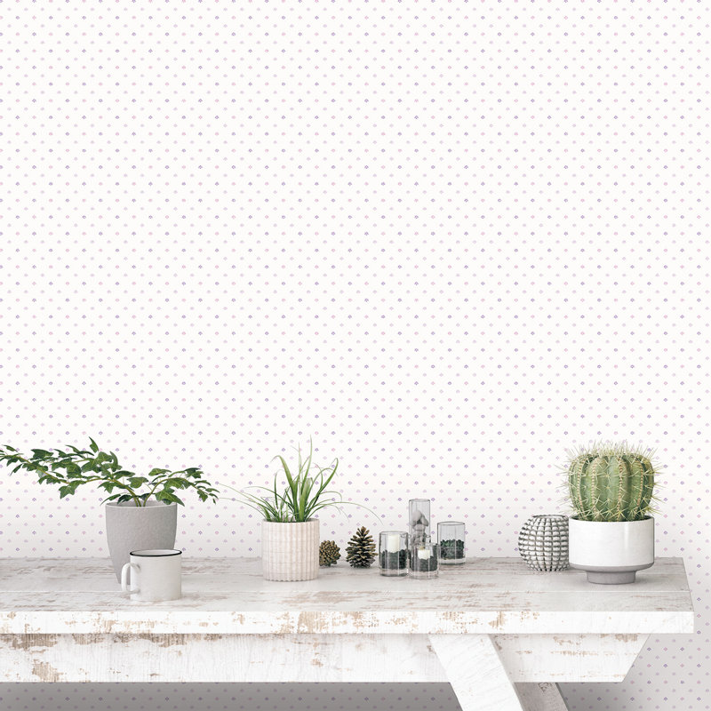 Capehart 25.4m x 53cm Matte Wallpaper Roll, Purple/White