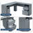 Functional L-Shape Desk with Storage, Grey