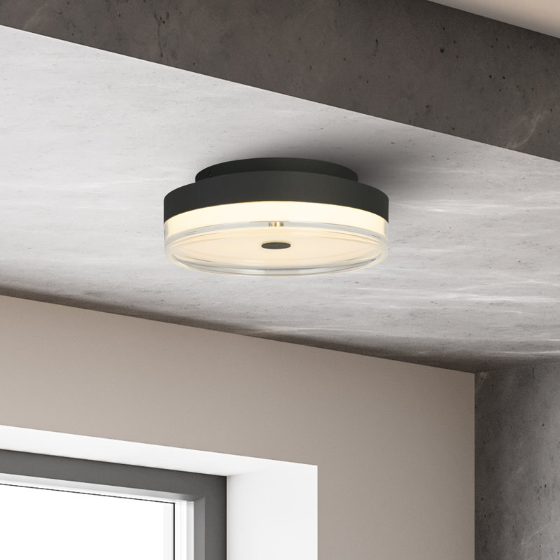 Bacquie Acrylic LED Flush Mount, Black, 8.50cm H x 30cm W x 30cm D