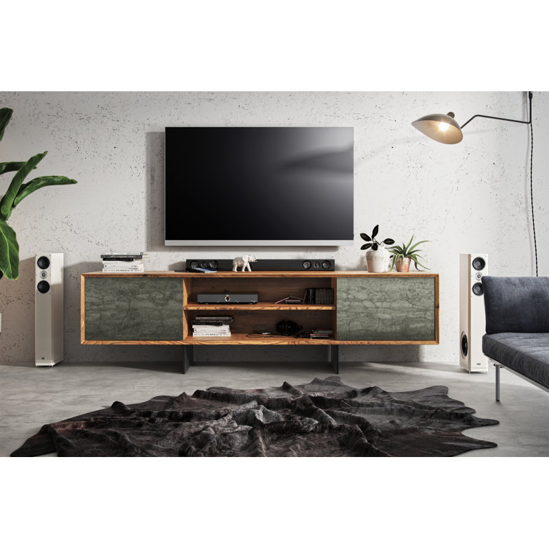 Unfinished TV Stand for TVs up to 75", Brown/Grey