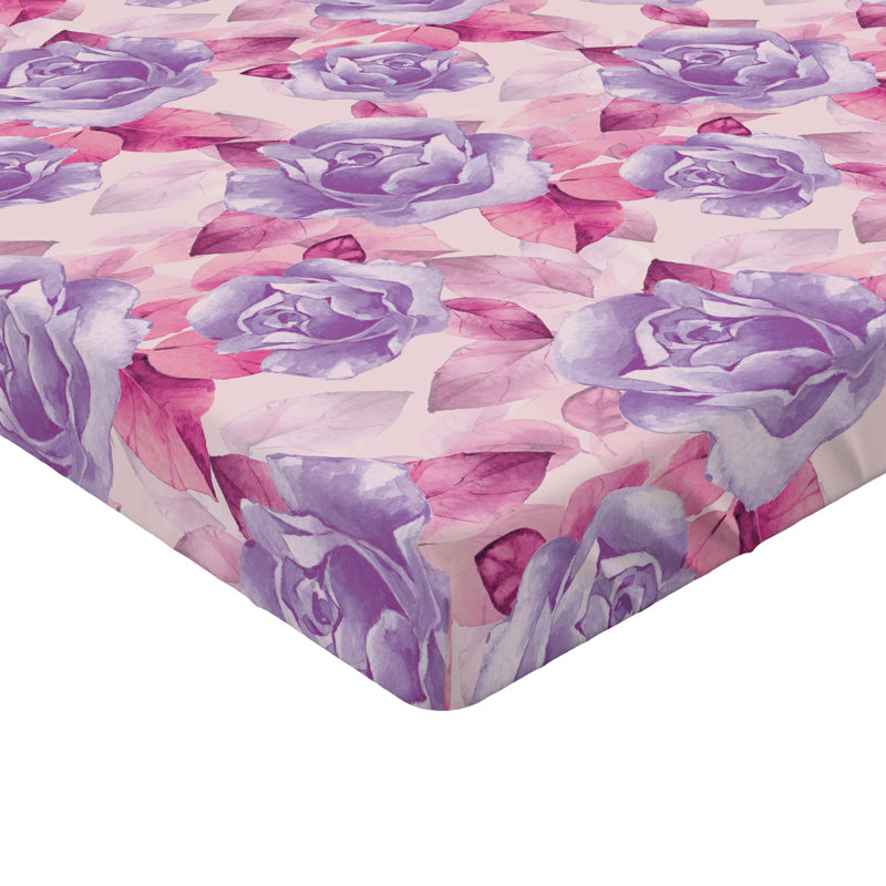 Drap-housse Ambesonne, Magenta, bleu, violet, rosé / floral, Drap-housse très grand californien