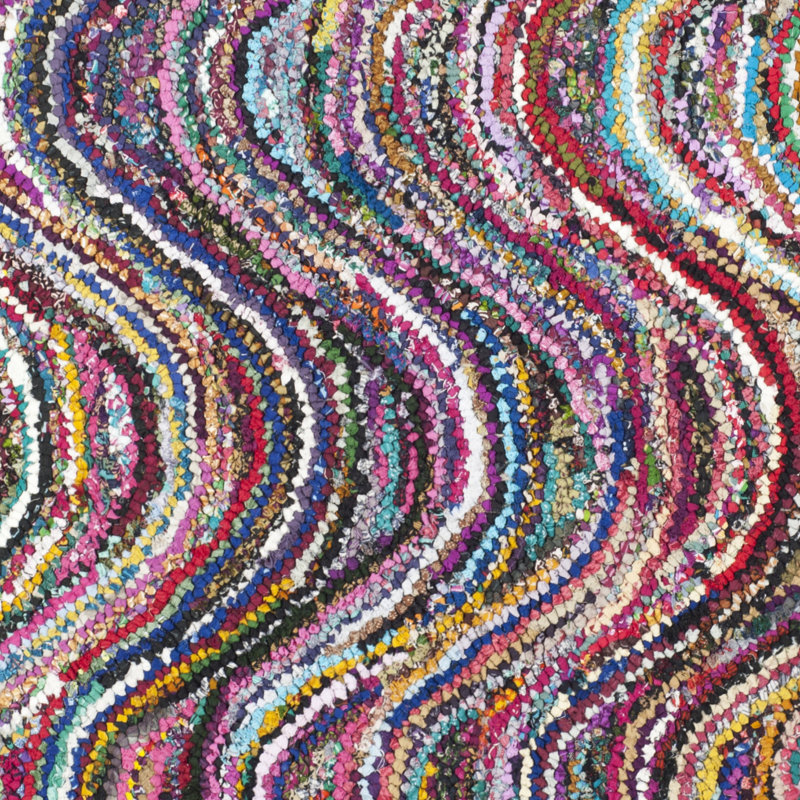 Anaheim Hand Tufted Cotton Abstract Rug, Round 4'