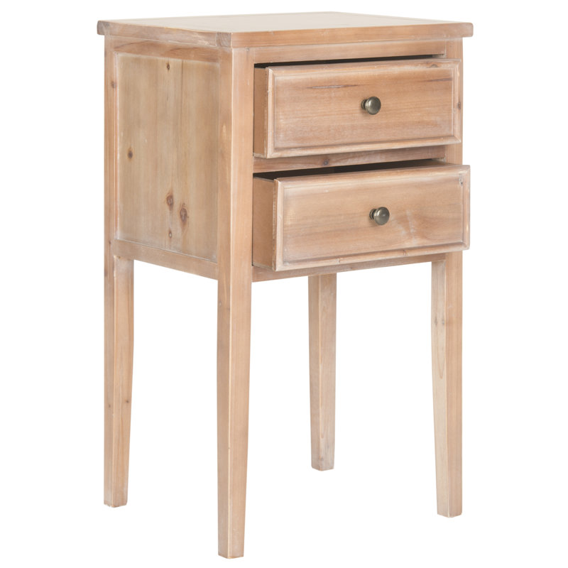 Joanna Solid Wood 2 - Drawer End Table, Red Maple