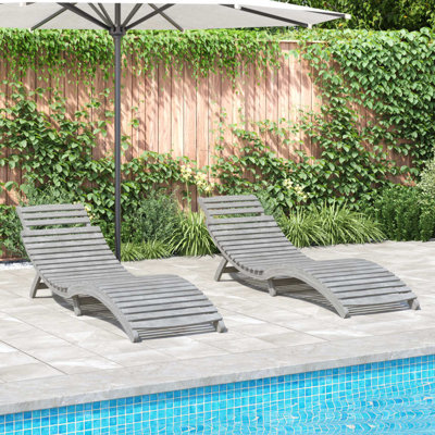 Burnes 184cm Long Reclining Acacia Double Chaise