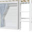 Lit mezzanine double avec armoire de rangement, armoire et DEL, blanc  -133438533-133438534