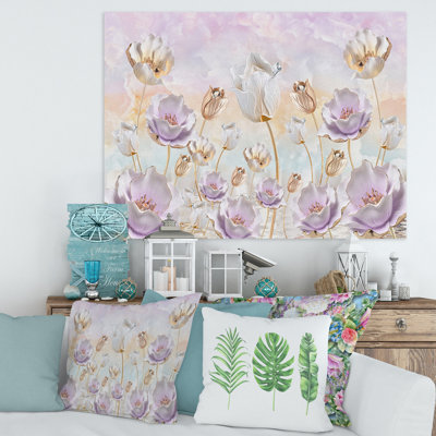 «Blossoming Flowers in Pastel Tones», impression sur toile