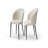 Modern Bouclé Fabric Dining Chair in Cream with Black Legs