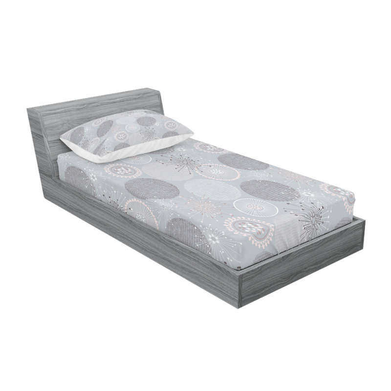 Ensemble de draps ronds ronds circulaires tons, Ensemble de draps pour lit simple TG avec drap-hou