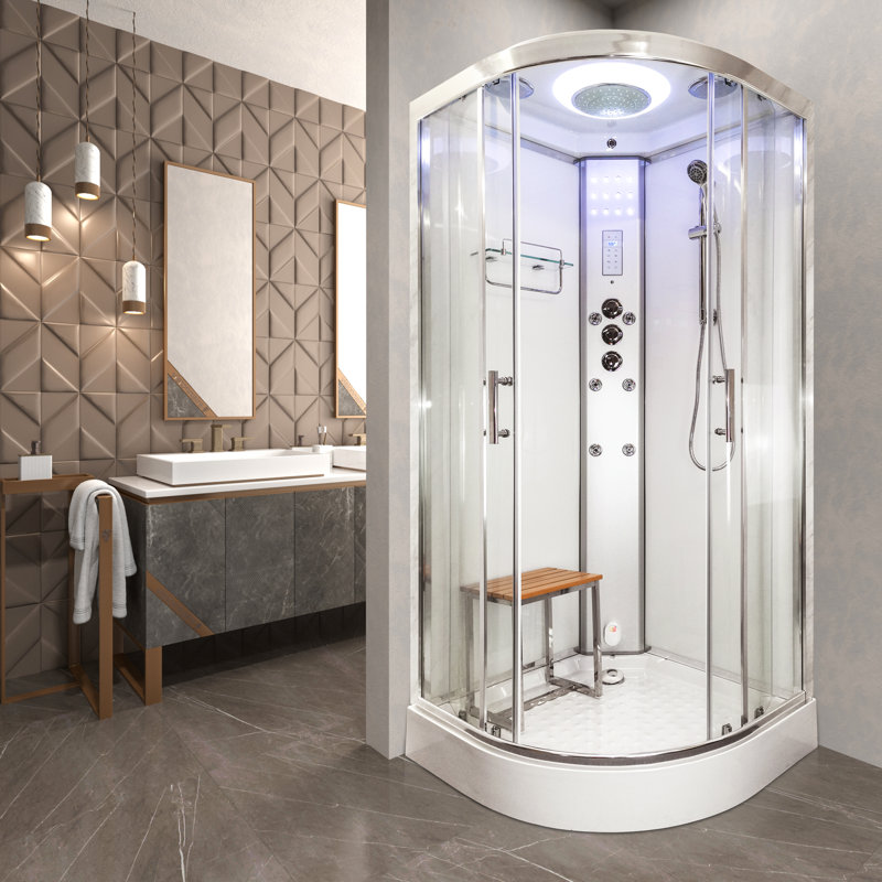Vidalux SS80 Quadrant Steam Shower Enclosure, White