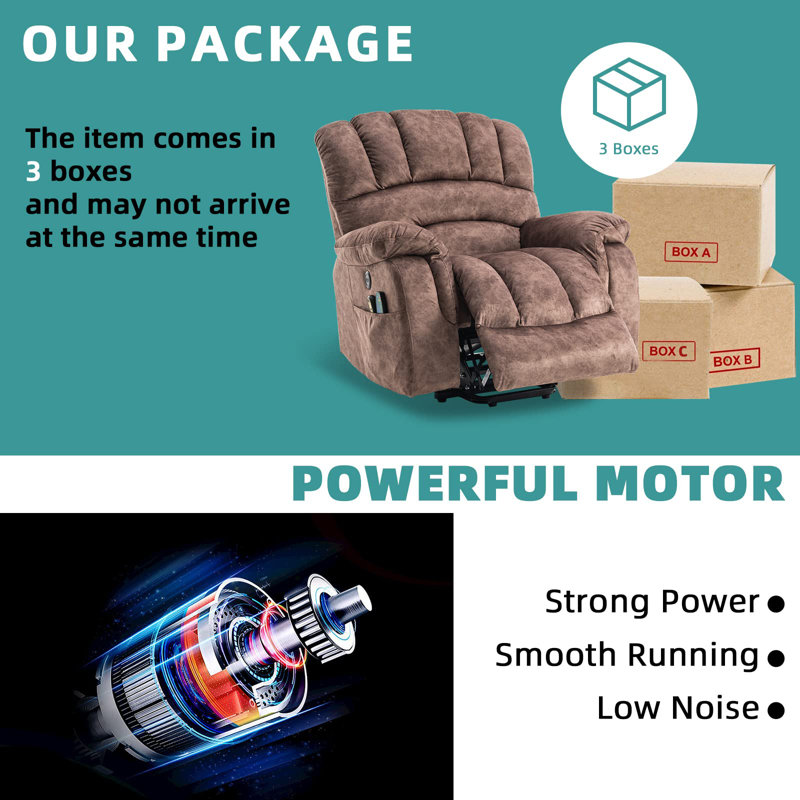 Heated Massage Chair, Brown Velvet