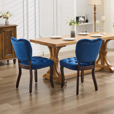 Chaise de salle à manger capitonnée et rembourrée en bois massif