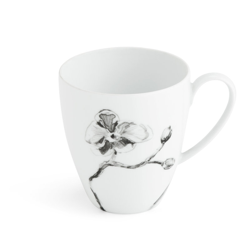 Black Orchid Porcelain Coffee Mug