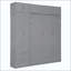 Lit escamotable mural avec armoire supérieure, tablettes et garde-robe, lit pliable peu encombrant-131124958